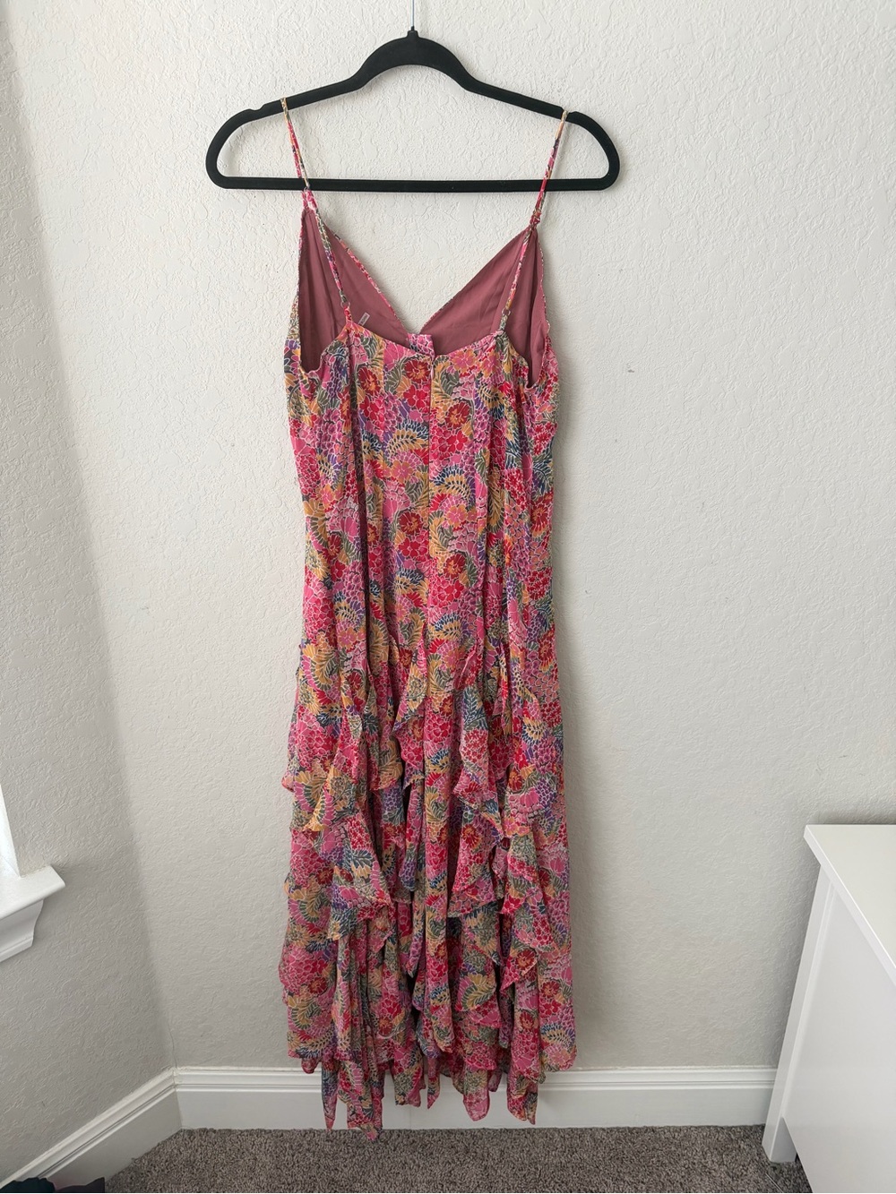 12th Tribe Floral colorful Ruffle Maxi Dress Size Small - Picture 7 of 7